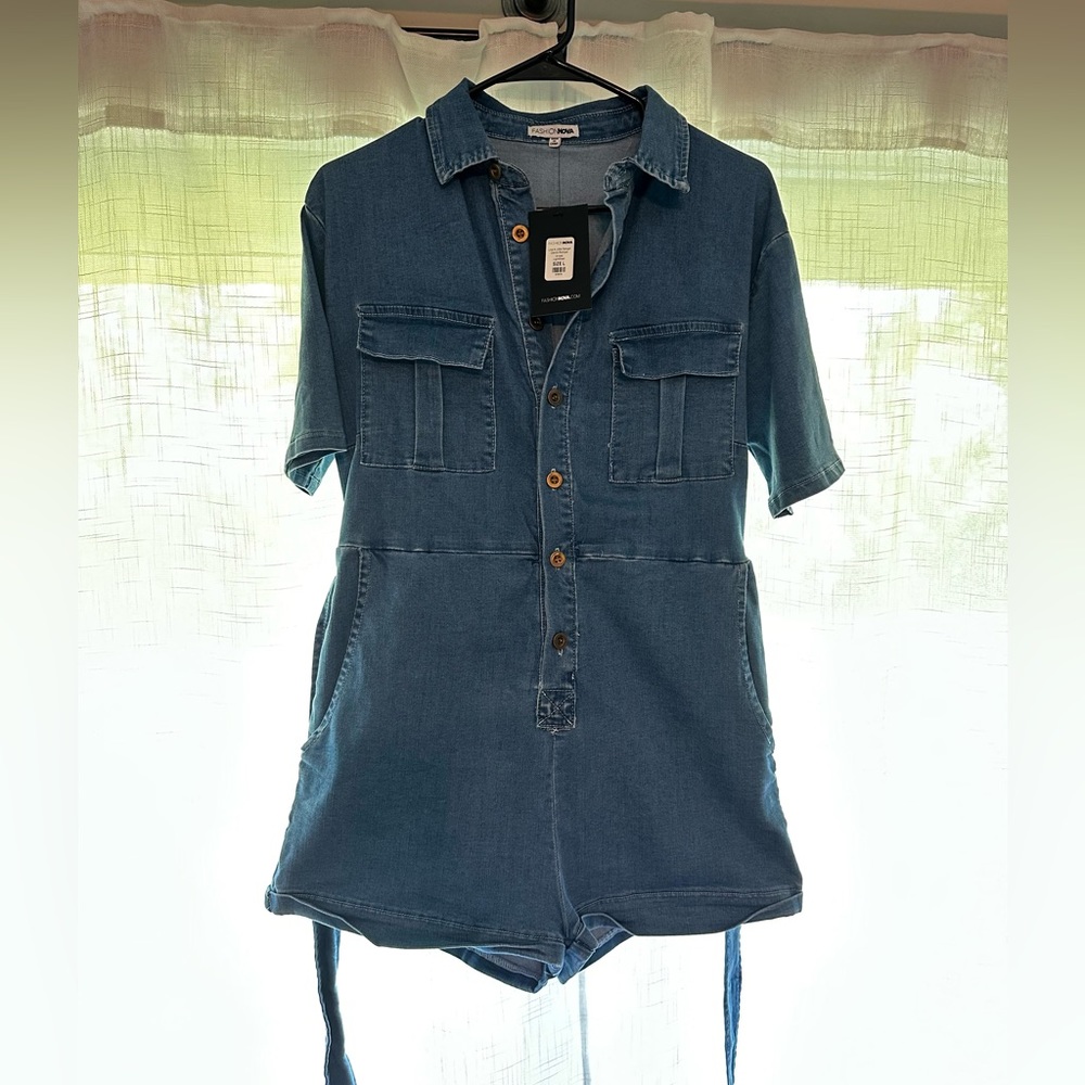 Denim romper